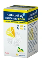Кальций-Д3 Никомед форте тб жев с лимонным вкусом N60 