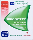 Никоретте пластырь трансдермальный 25мг/16ч саше пач карт N7x1 ЛТС/McNeil Г/ШЦ 