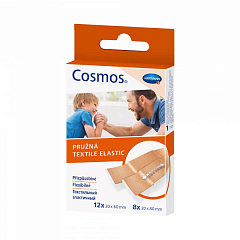  Пластырь "Cosmos Textil elastic" эластичный цвета кожи (2 размера) N20 