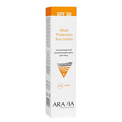  Крем для лица "Aravia Professional" солнцезащит.увлажняющий Multi Protection Sun Cream SPF30 100мл N1 