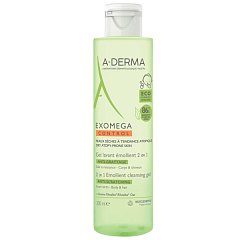  Гель 2в1 для тела и волос "A-Derma" Exomega Control смягчающий очищающий 200мл N1 