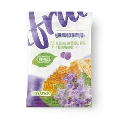  Карамель леденцовая "Актифрут" с витамином С со вкусом шалфея с медом (БАД) 60г N1 
