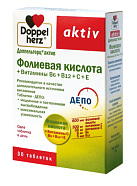 Доппельгерц Актив Фолиевая кислота + Витамины B6+B12+C+E тб N30 