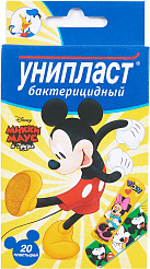 Лейкопластырь унипласт бактерицидный детский Микки Маус и друзья уп N20x1 Верофарм РОС 