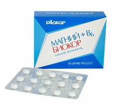  Магния + В6 "Биокор" др N60 