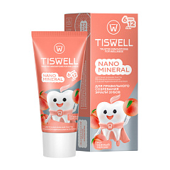  Зубная паста детская "Tiswell" реминерализ.с наногидроксиапат.Нежный персик 6-12 лет 60г N1 