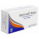Метглиб® Форс тб п/плен об 5 мг+ 500 мг №30 