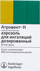 Атровент Н аэр 20 мкг/доза 200 доз 10 мл N1 