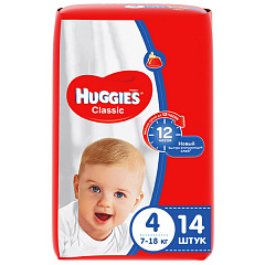  Подгузники "Huggies" Classic 7-18кг 4Maxi N14 