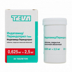  Индапамид/Периндоприл-Тева тб 0.625мг+2,5мг N30 